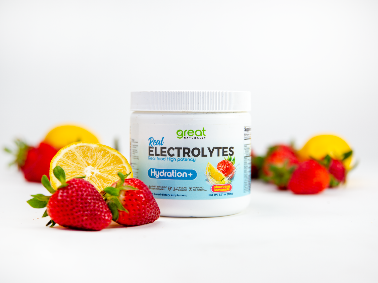 Real Electrolytes HYDRATION+ Strawberry Lemonade 276g POWDER