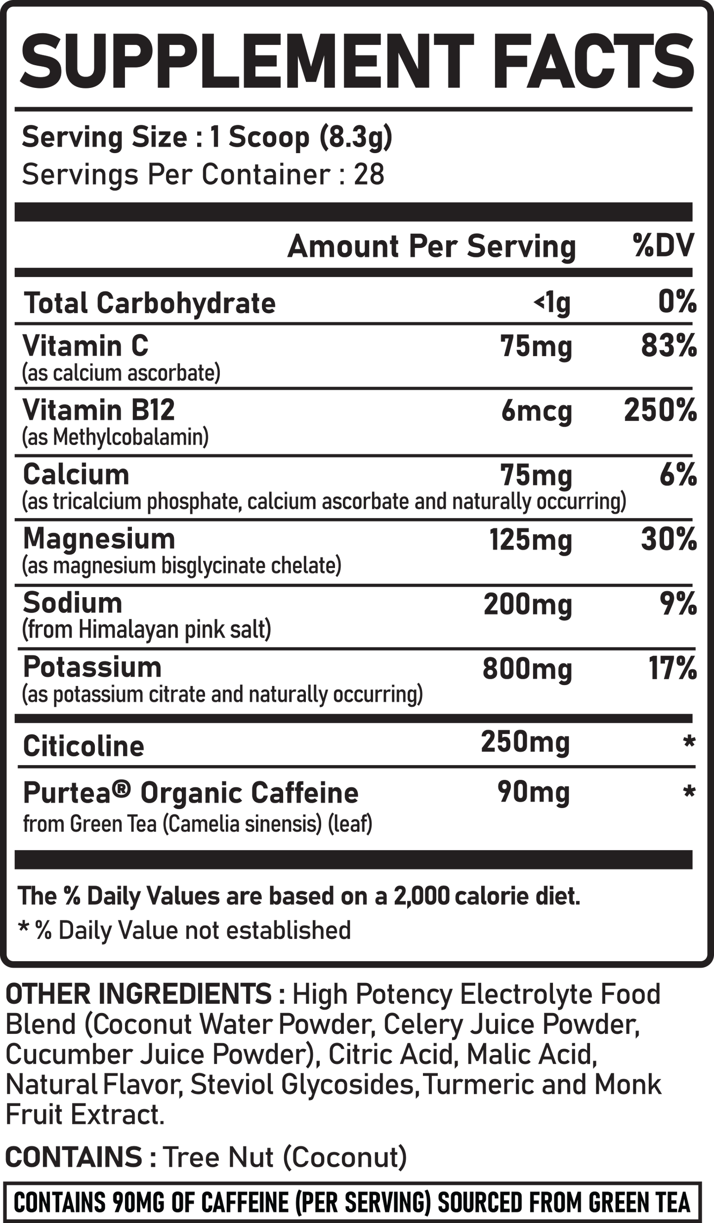 Real Electrolytes FOCUS+ Pineapple 274g POWDER