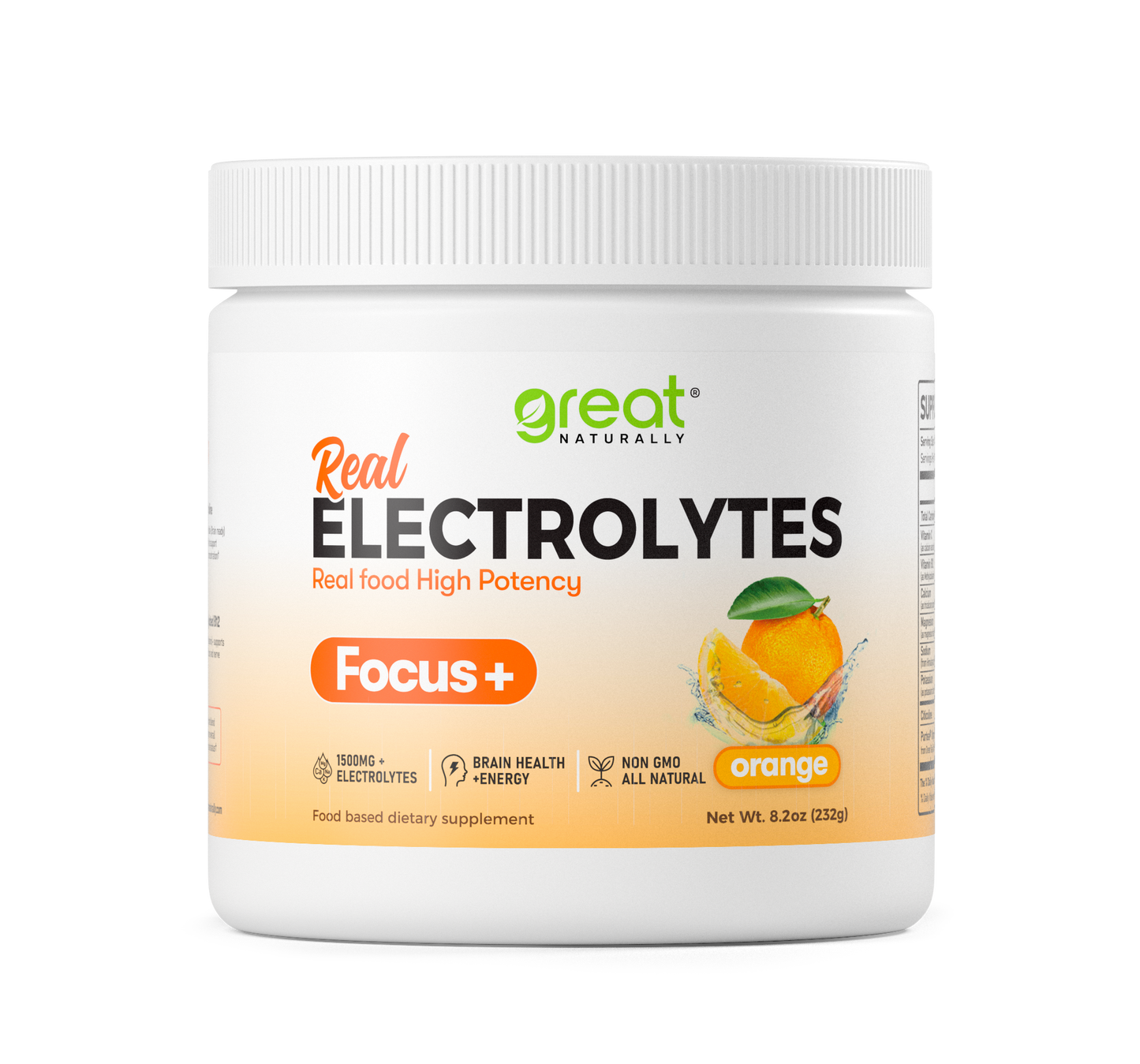 Real Electrolytes FOCUS+ Orange 274g POWDER