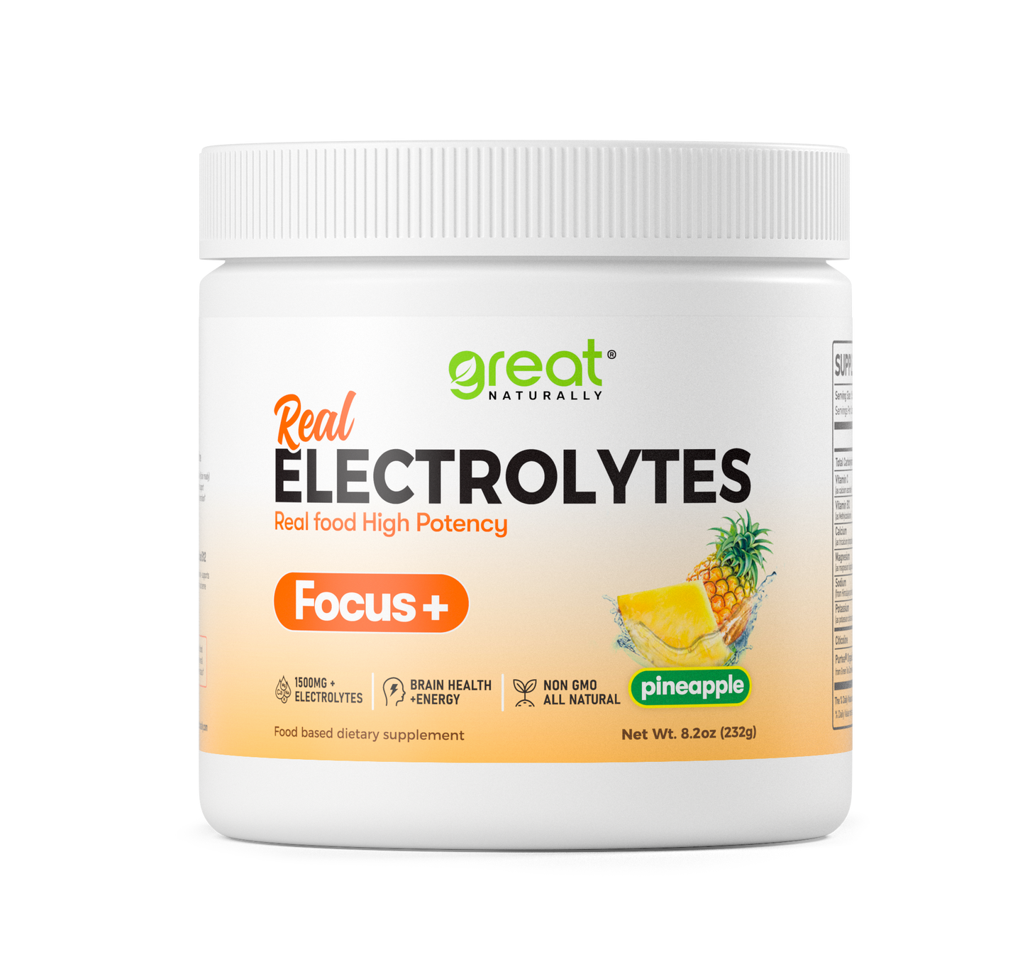 Real Electrolytes FOCUS+ Pineapple 274g POWDER