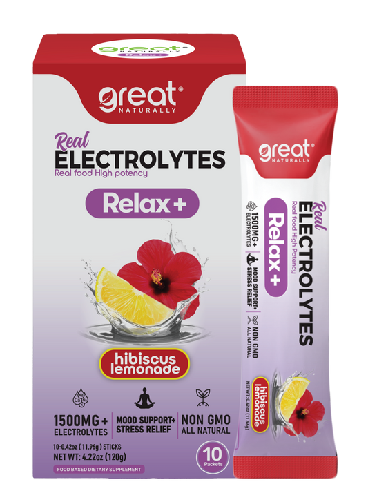 Real Electrolytes RELAX+ Hibiscus Lemonade 10ct Packets