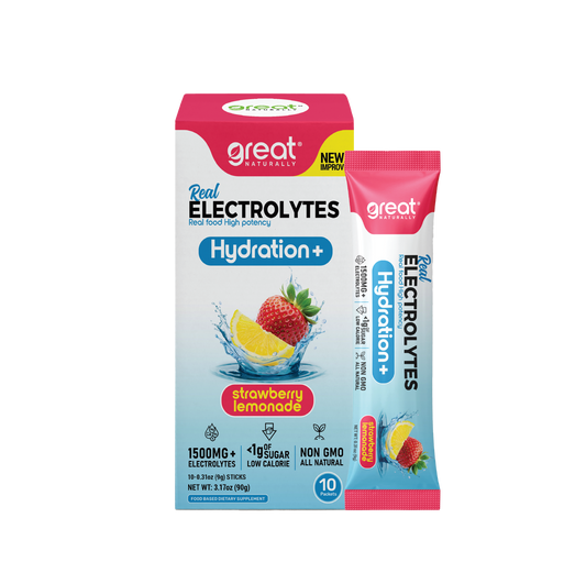Real Electrolytes HYDRATION+ Strawberry Lemonade 10Ct PACKETS