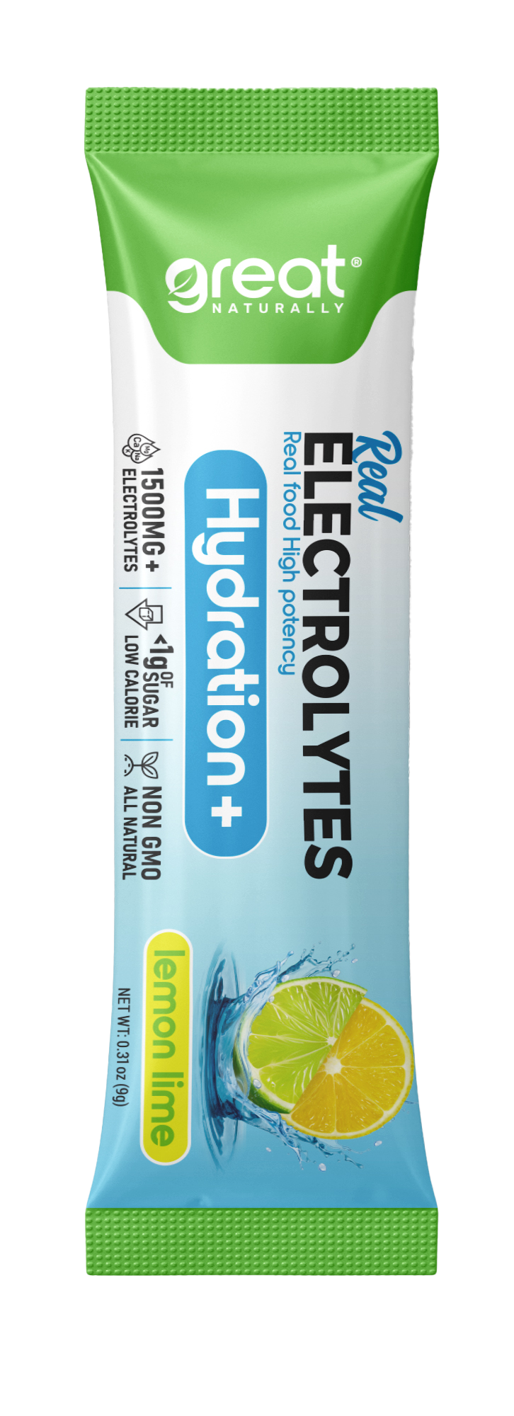 Real Electrolytes HYDRATION+ Lemon Lime 10Ct PACKETS