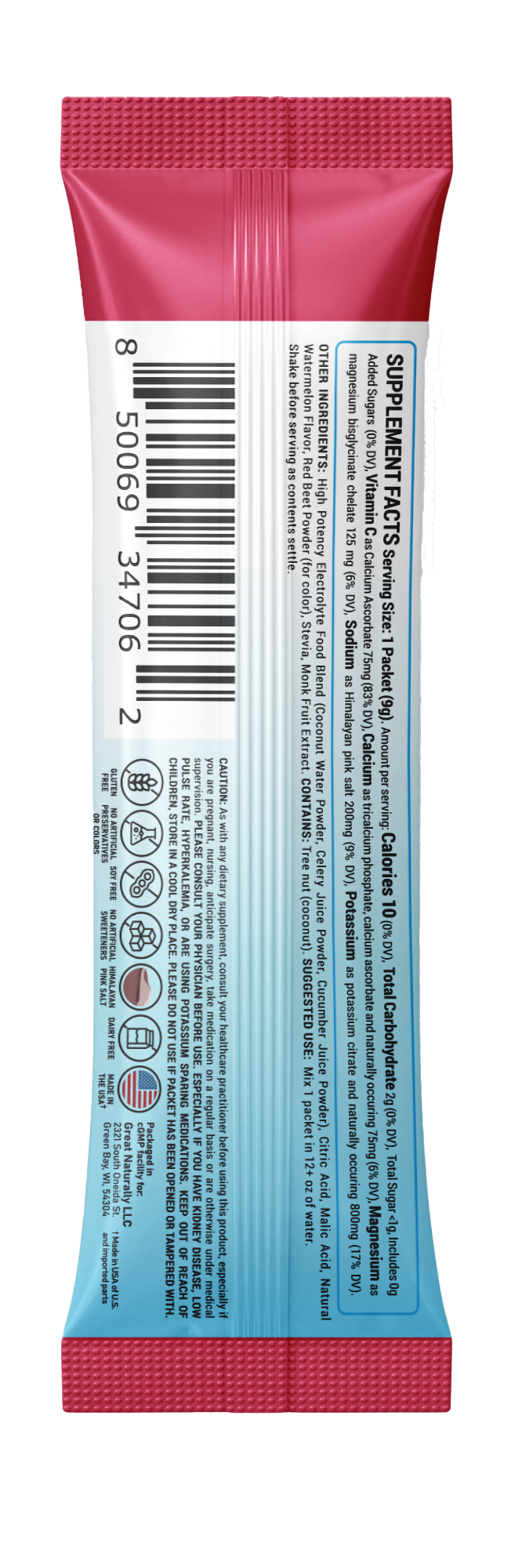 Real Electrolytes HYDRATION+ Watermelon 10Ct PACKETS