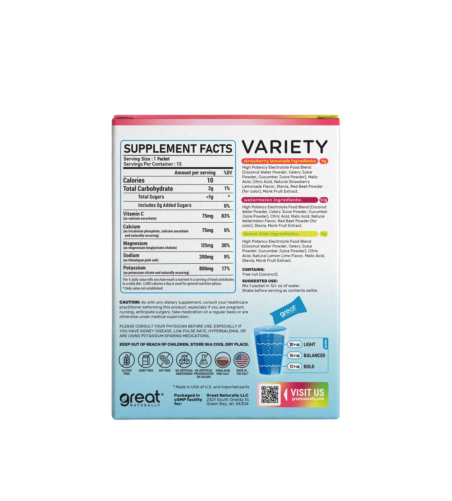 Real Electrolytes HYDRATION+ Variety 15ct Packets