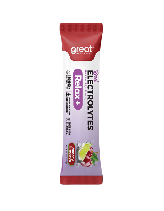 Real Electrolytes RELAX+ Cherry Limeade 1 Packet ***FREE NO CHARGE***