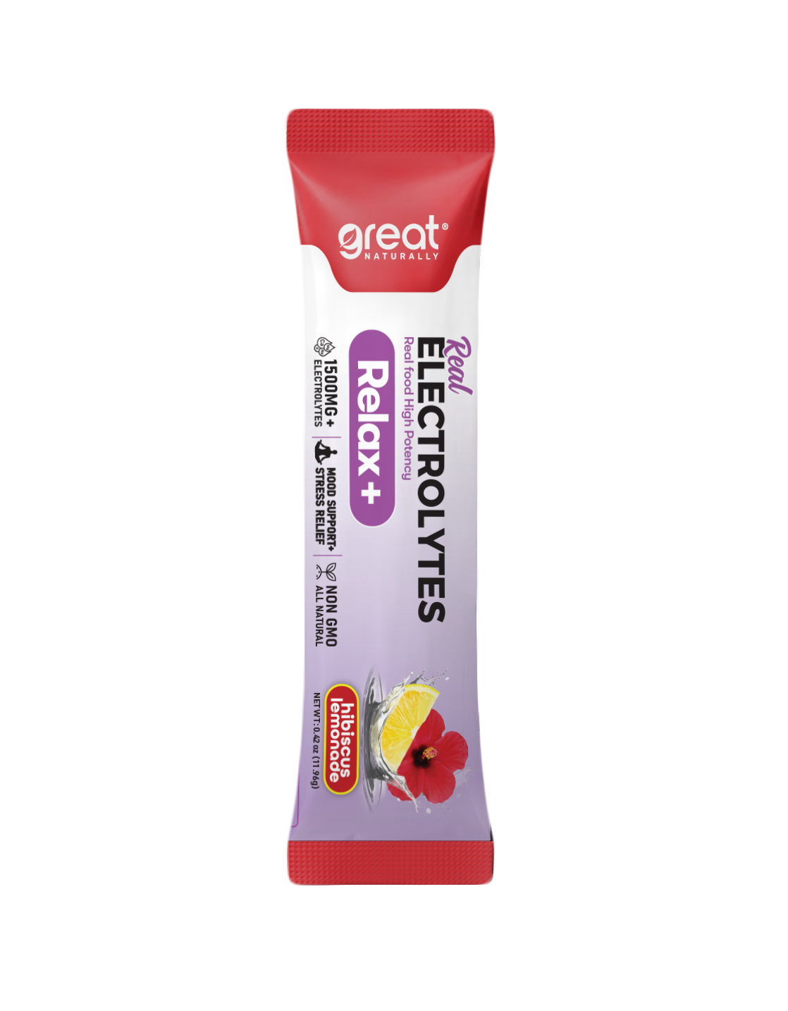 Real Electrolytes RELAX+ Hibiscus Lemonade 1 Packet  ***FREE NO CHARGE***