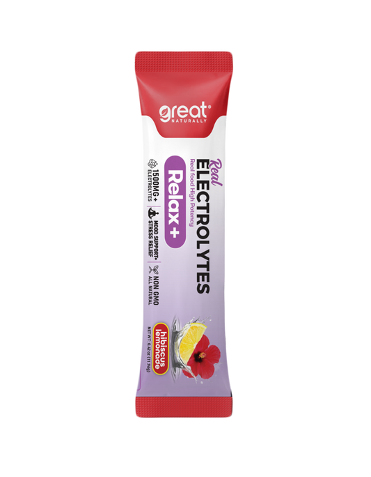 Real Electrolytes RELAX+ Hibiscus Lemonade 1 Packet  ***FREE NO CHARGE***