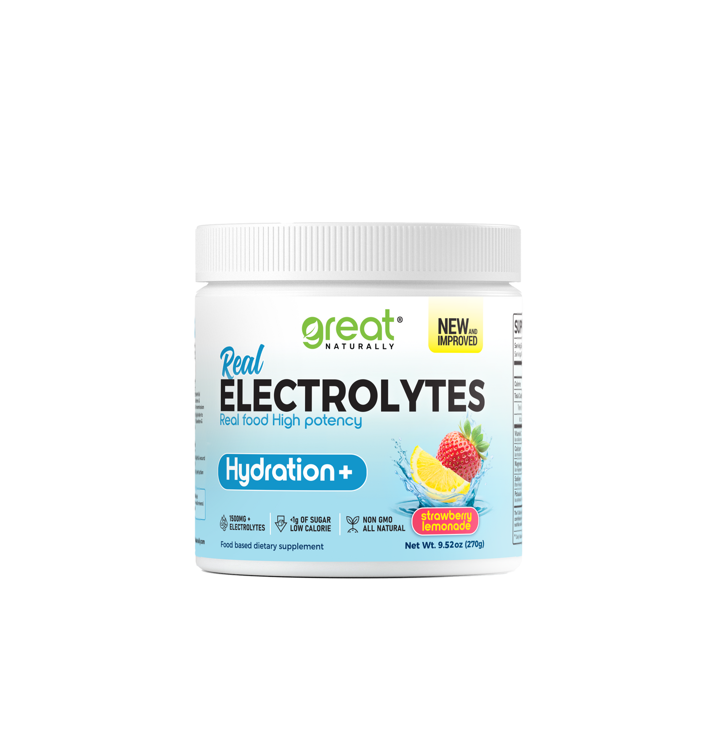 Real Electrolytes HYDRATION+ Strawberry Lemonade 276g POWDER