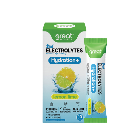 Real Electrolytes HYDRATION+ Lemon Lime 10Ct PACKETS